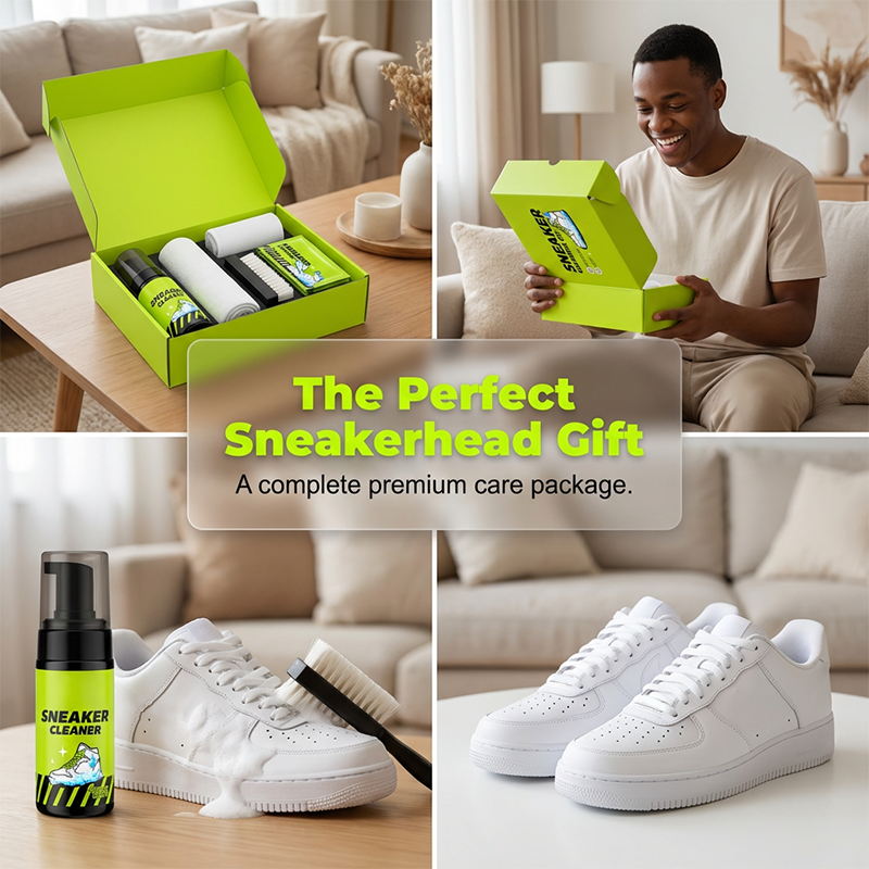 4-Piece Sneaker Cleaning Kit – Foam Cleaner, Brush, Towel & Wipe