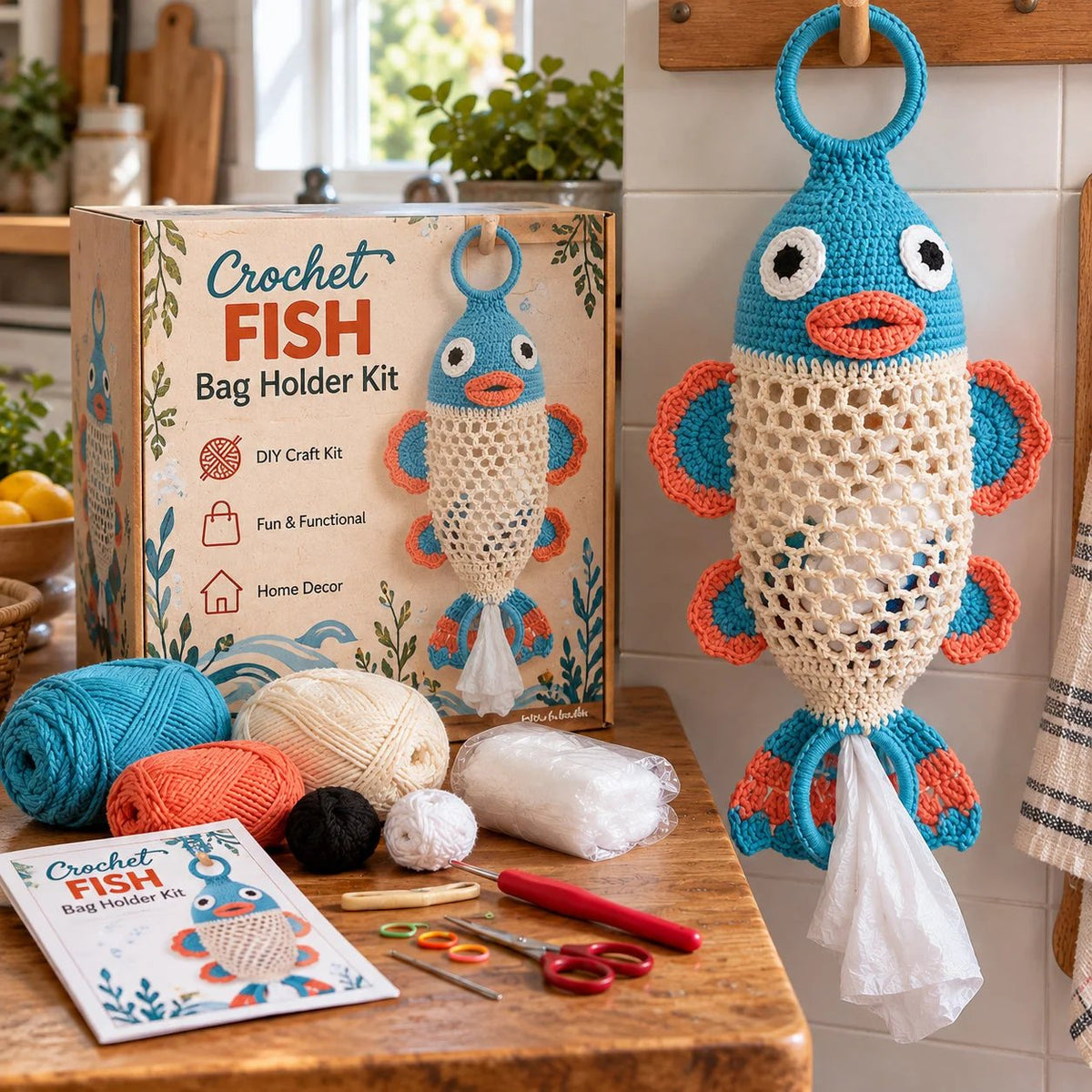 TopSpire® Crochet Animal Bag Holder DIY Kit – Cute & Functional Hanging Storage Craft Kit