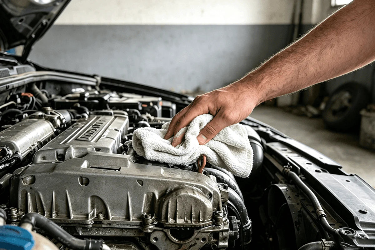 Wiping the engine bay clean
