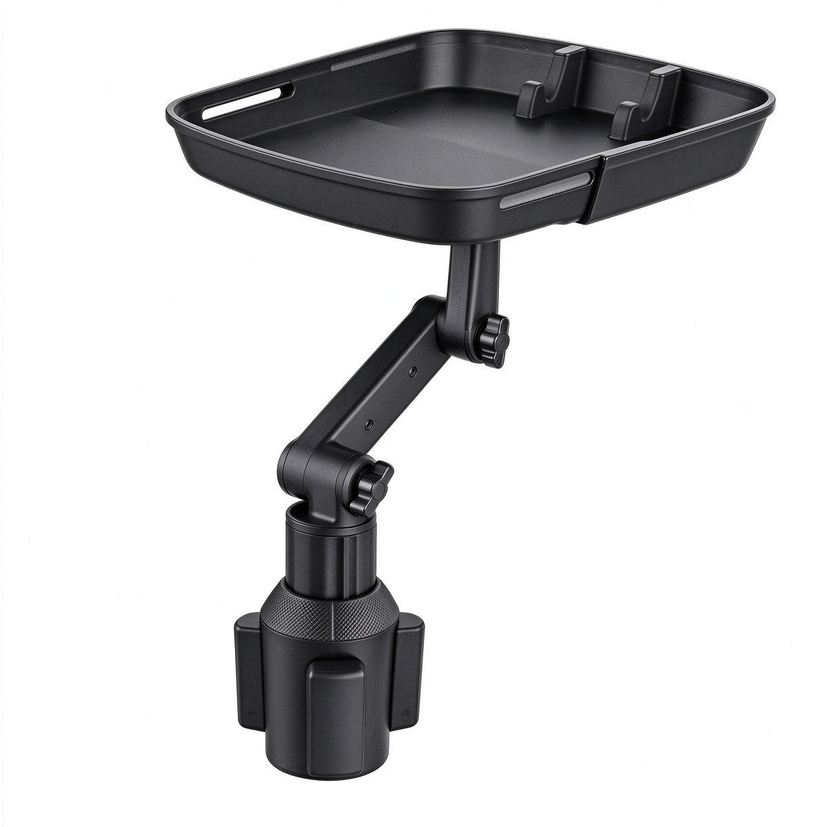 🚗 Car Cup Holder Tray: 360° Swivel, Extendable Surface, Phone Slot, Tool-Free Install
