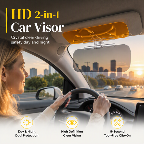 🌙 Universal HD Anti-Glare Visor – Day & night driving safety ✨