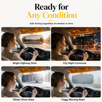 🌙 Universal HD Anti-Glare Visor – Day & night driving safety ✨