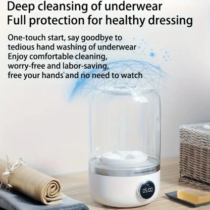 🚐 Portable RV Washer 💦 USB Rechargeable Laundry Solution for Socks, Underwear & Road Trips