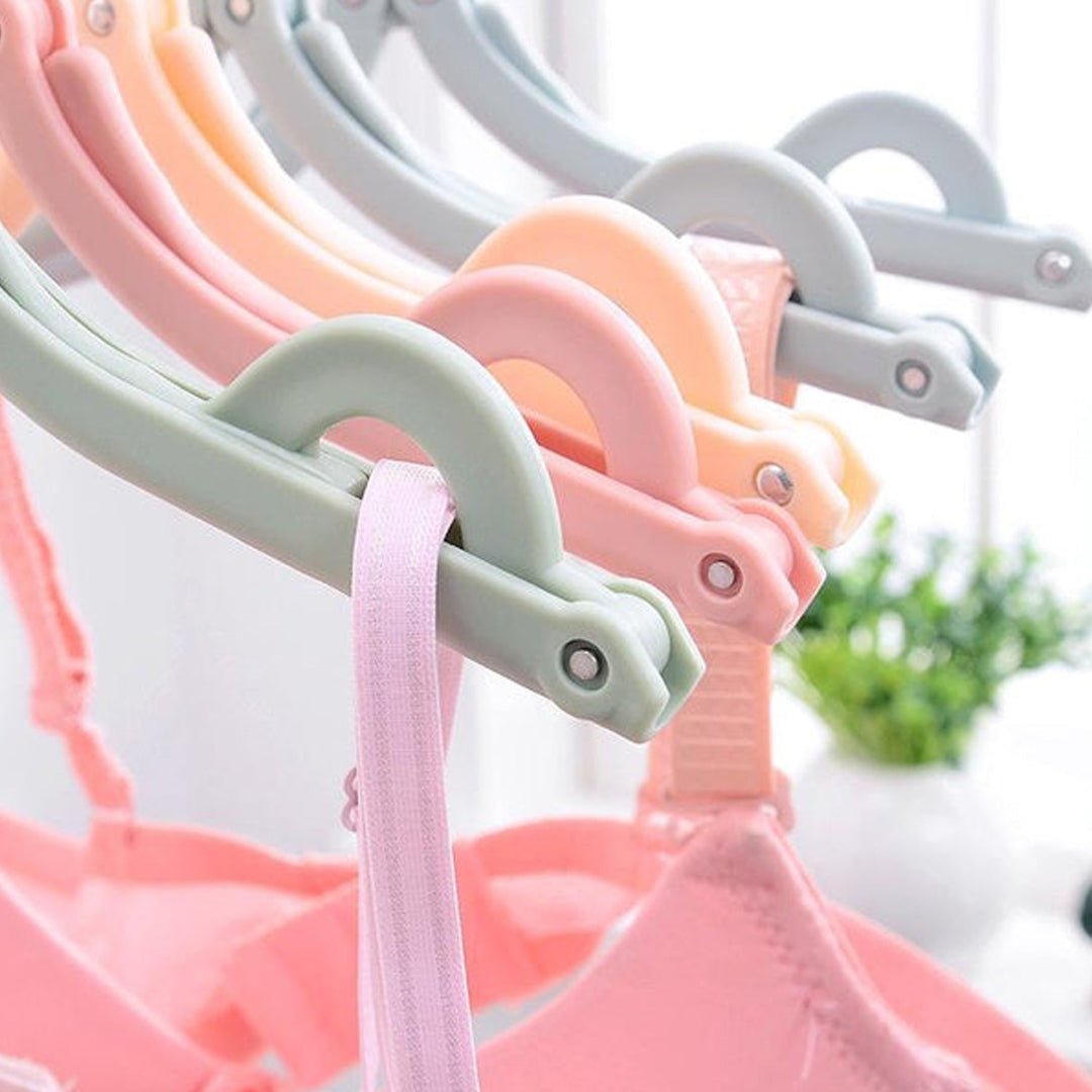 KLICKKART Travel Hangers With Clips Portable Folding Clothes Hangers For Scarves Suits Trousers Pants Shirts Socks Underwear Travel Home Foldable Clothes Drying Rack