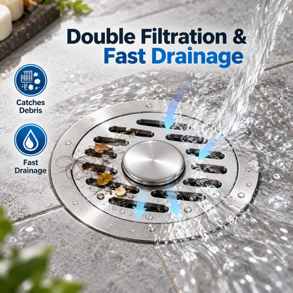 🎁304 Stainless Steel Automatic Anti-Odor Floor Drain