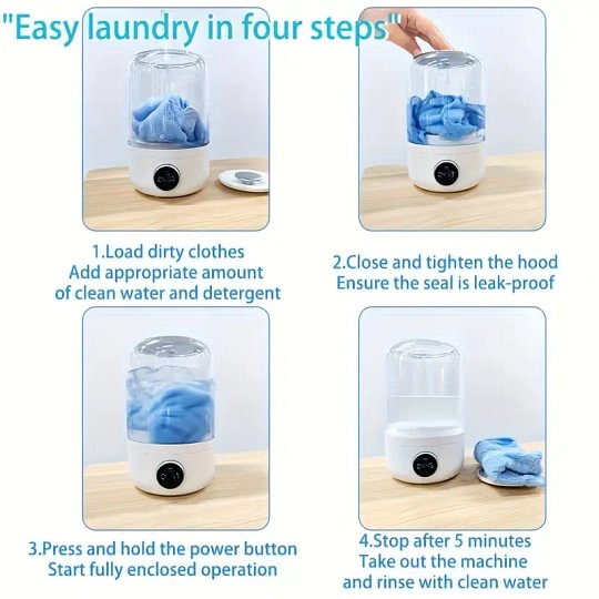 🚐 Portable RV Washer 💦 USB Rechargeable Laundry Solution for Socks, Underwear & Road Trips