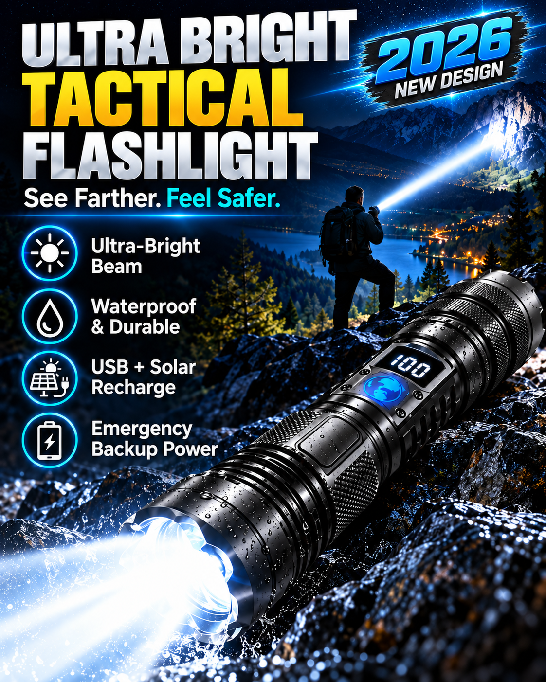 🔦Powerful Flashlight for Home & Emergencies