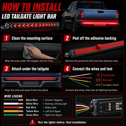 🔥Hot Sale！💡🚗60-Inch LED Tailgate Light Bar Strip