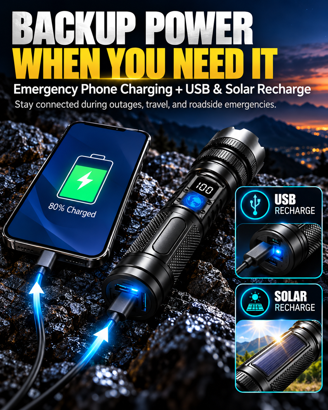 🔦Powerful Flashlight for Home & Emergencies