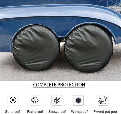 Selnivo 4-Pack Heavy Duty Waterproof RV Wheel Covers - UV, Snow, Dust Protection for Travel Trailers, Campers, SUVs, Motorhomes (Fit 29"-33") - Tire Covers for Trailers