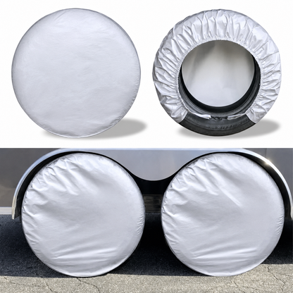 Selnivo 4-Pack Heavy Duty Waterproof RV Wheel Covers - UV, Snow, Dust Protection for Travel Trailers, Campers, SUVs, Motorhomes (Fit 29"-33") - Tire Covers for Trailers