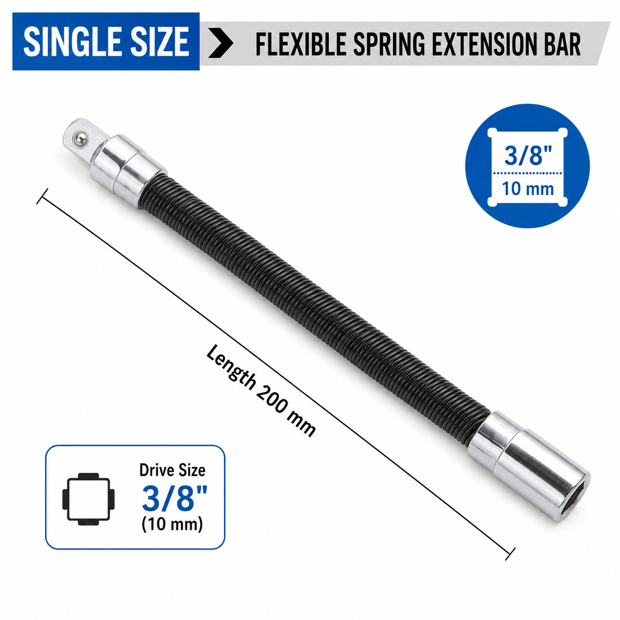 🛠 Tight Space Lifesaver | 1/2-Inch 35cm Flexible Socket Wrench Extension Bar Set ⚡