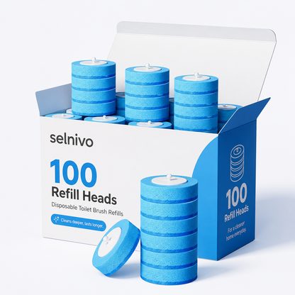 🚽 Selnivo™ Disposable Toilet Brush Kit – No-Touch Deep Cleaning for Home & RV Bathrooms ✨