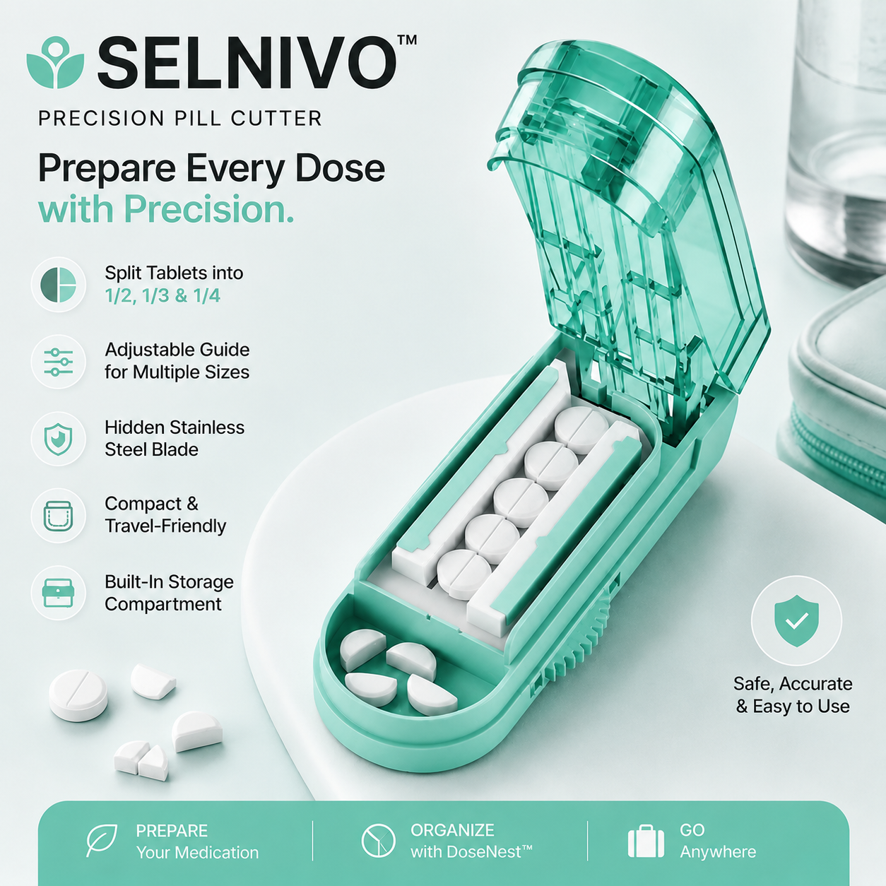 Selnivo – Waterproof Weekly Pill Organizer