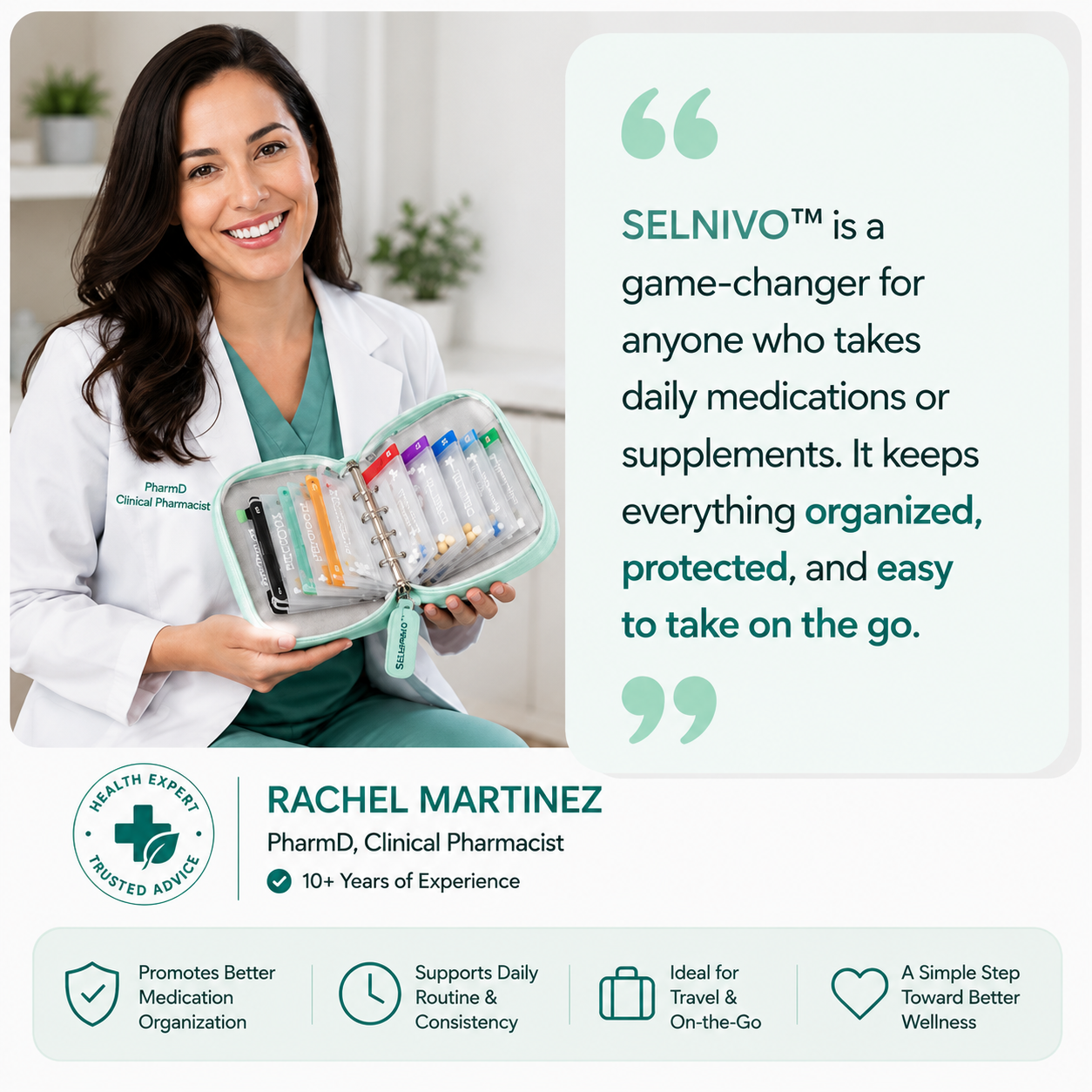 Selnivo – Waterproof Weekly Pill Organizer