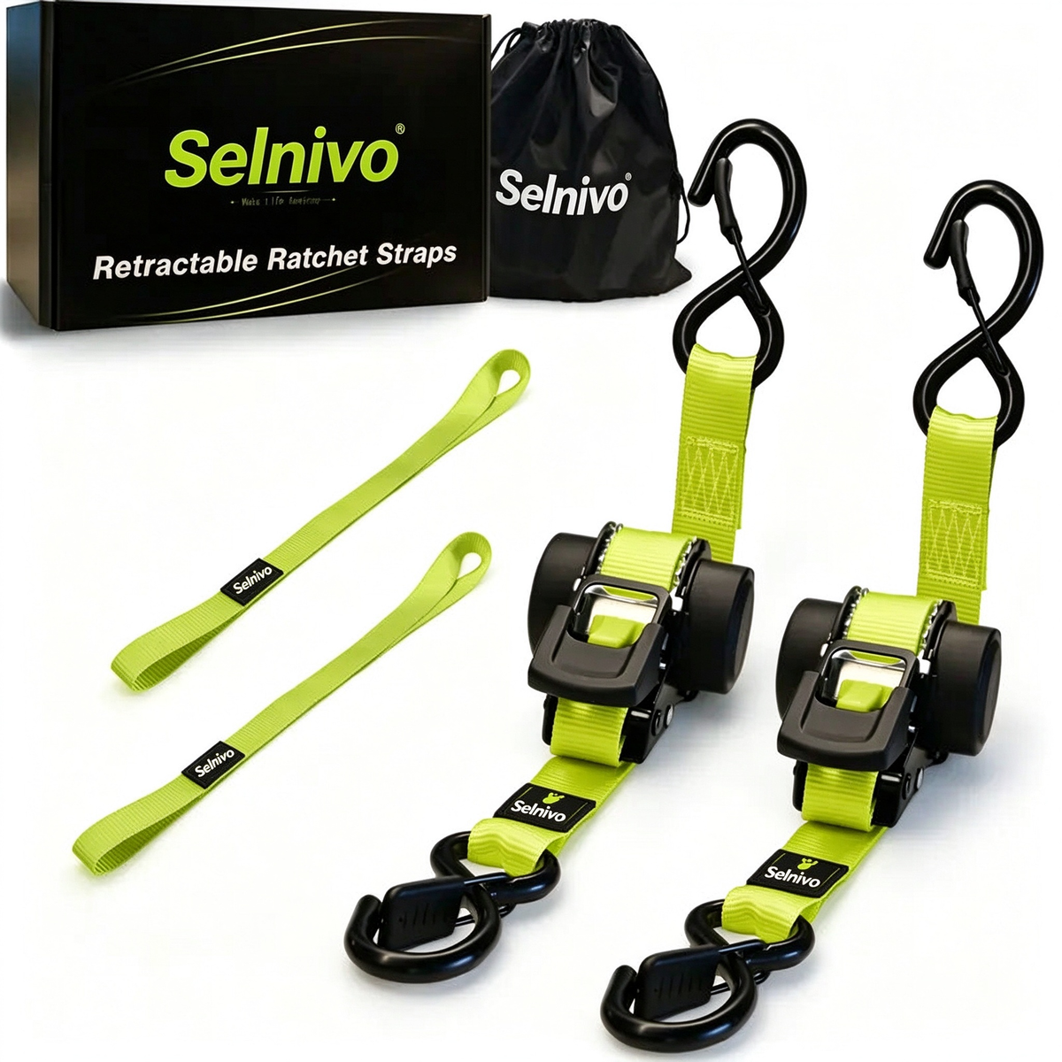 Sturdy Retractable Ratchet Straps