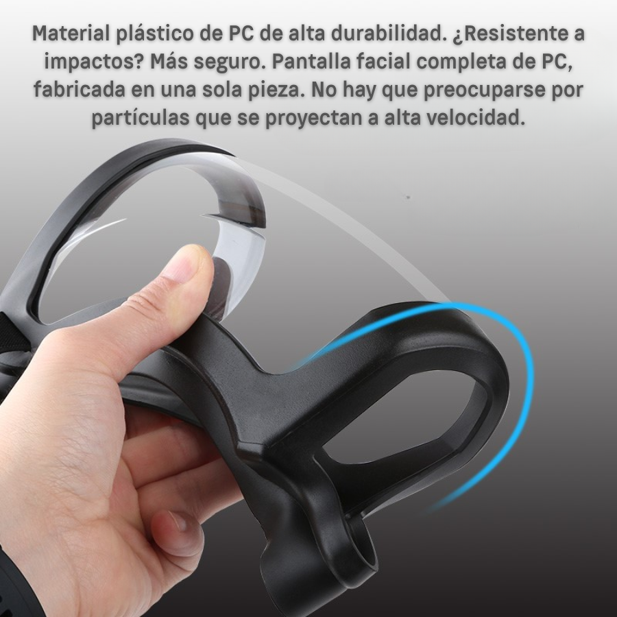 🛡 La visera protege la cara, los ojos y las vías respiratorias durante el trabajo