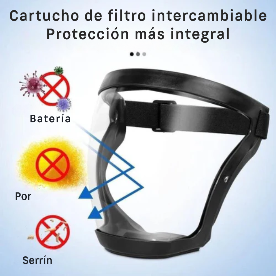 🛡 La visera protege la cara, los ojos y las vías respiratorias durante el trabajo