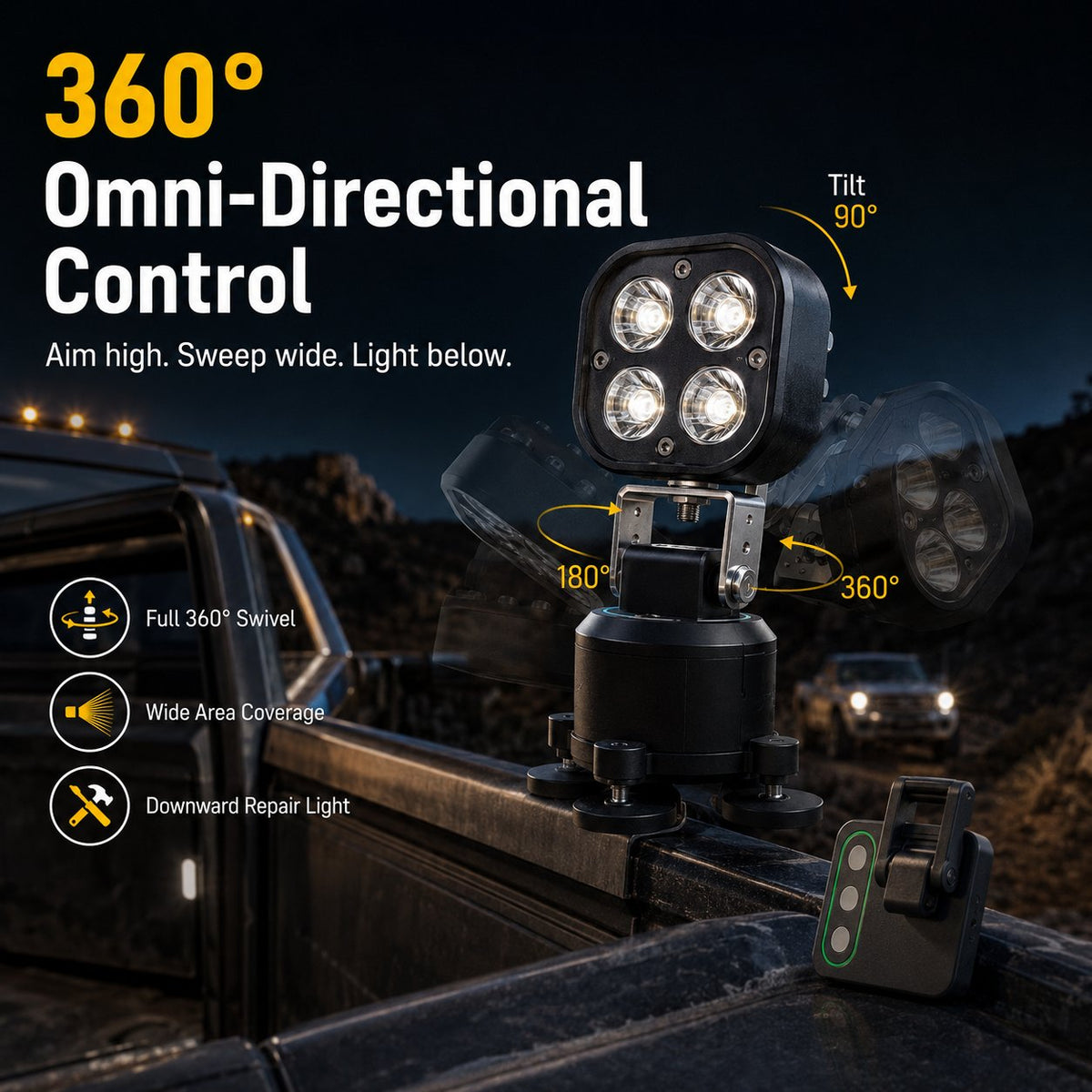 360° Rotating LED Pod Light – Adjustable Outdoor Spotlight