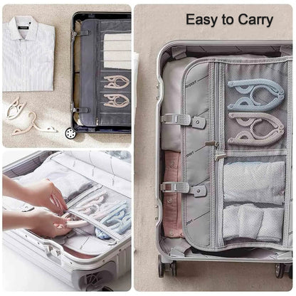 Travel Hangers With Clips Portable Folding Clothes Hangers For Scarves Suits Trousers Pants Shirts Socks Underwear Travel Home Foldable Clothes Drying Rack
