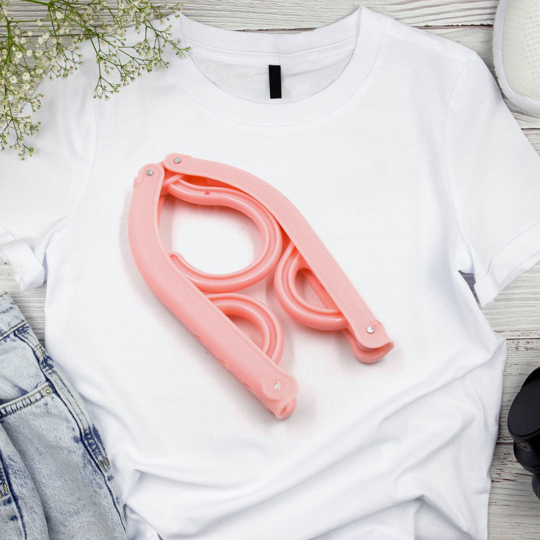 KLICKKART Travel Hangers With Clips Portable Folding Clothes Hangers For Scarves Suits Trousers Pants Shirts Socks Underwear Travel Home Foldable Clothes Drying Rack