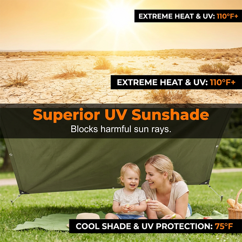 🛡️  Heavy-Duty Waterproof Tarp – Tear-Resistant, Silicone Coated, Versatile 🌧️