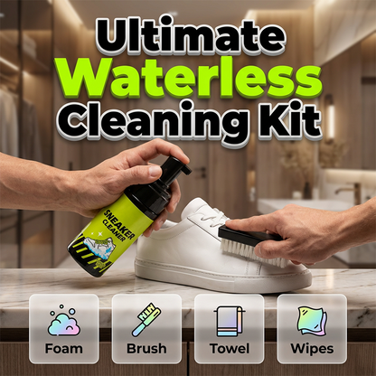 4-Piece Sneaker Cleaning Kit – Foam Cleaner, Brush, Towel & Wipe