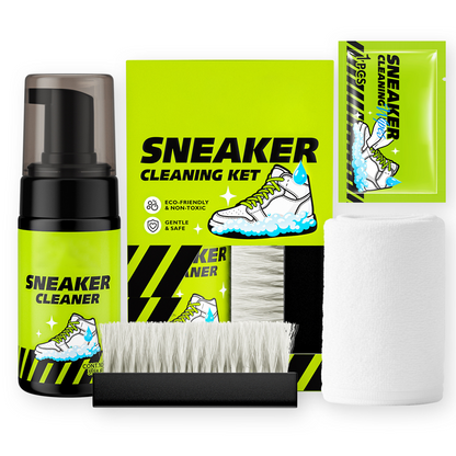 4-Piece Sneaker Cleaning Kit – Foam Cleaner, Brush, Towel & Wipe